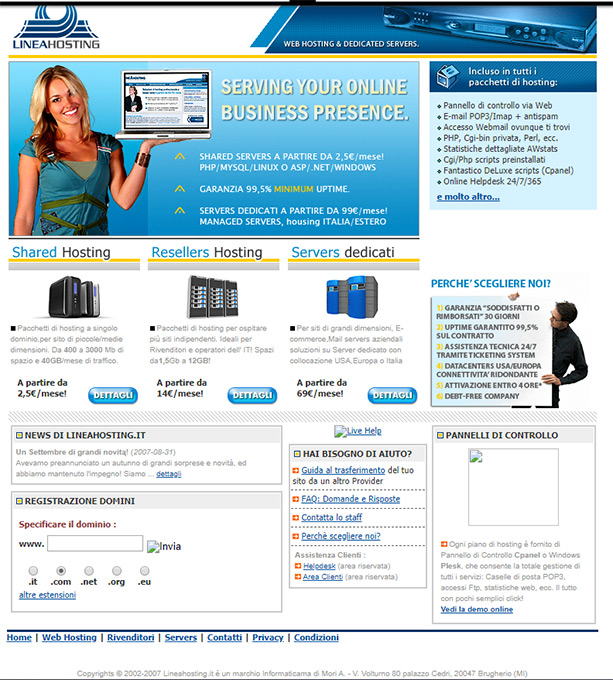 2007, il lancio di Linea Server Dedicati su connettivit europea