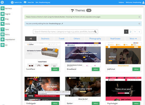 Sitepad - scegli tra oltre 500 modelli tematici per creare il tuo Sito Web!