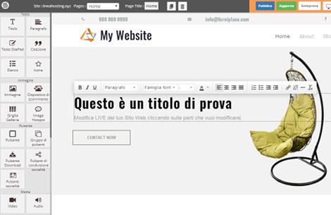 Con Sitepad modifichi i contenuti con strumenti visuali, senza dover conoscere il codice!